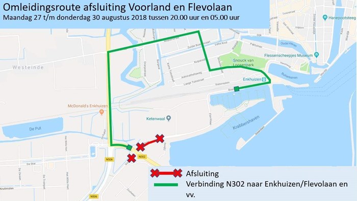 Omleidingskaart kruising bij Houtribdijk 2