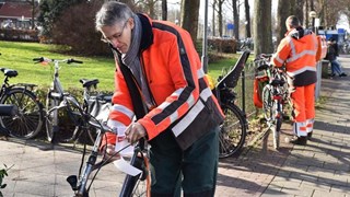 Fietsactie bij station