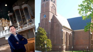 André van Vliet speelt op het orgel van de Hervormde kerk in Venhuizen 