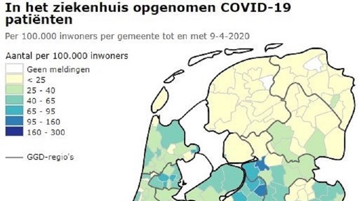 Coronabesmettingen NL per 9 april 2020