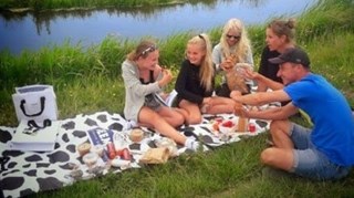 Picknicken in het weiland