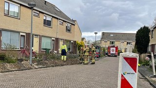 Gaslekkage veroorzaakt tijdens graafwerkzaamheden glasvezel