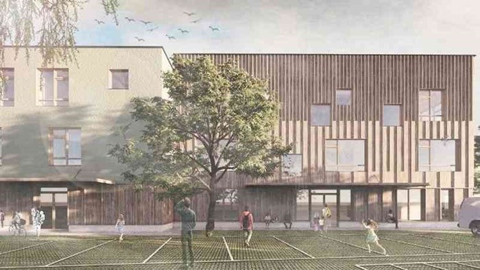 Artist impression de Zevensprong - het Integraal Kind en Expertise Centrum